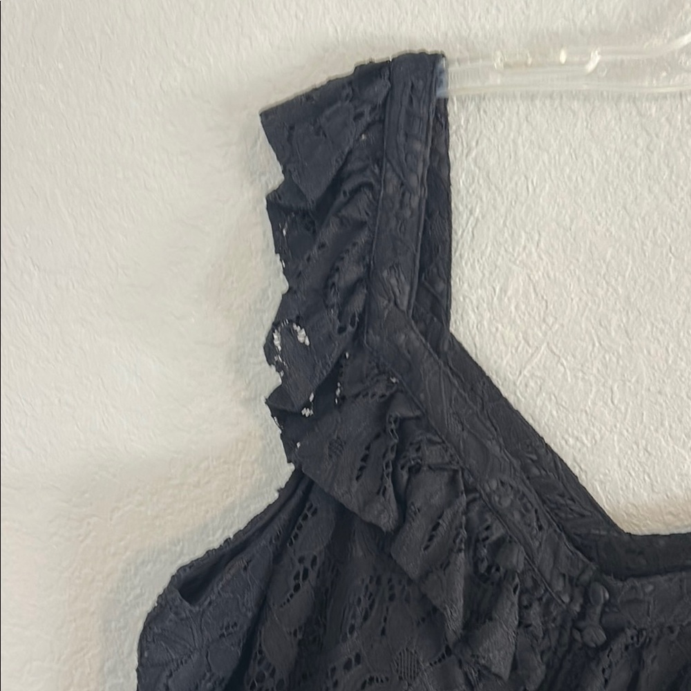 Black Lace Ruffle Top - Picture 7 of 10